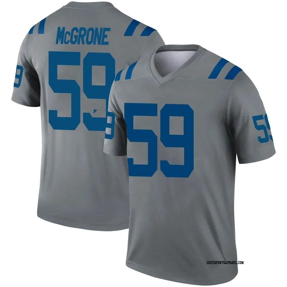 Legend Gray Youth Cameron McGrone Indianapolis Colts Inverted Jersey