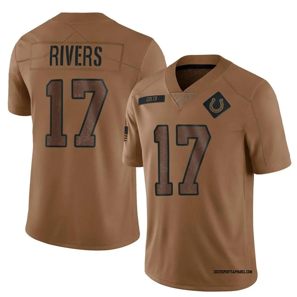 Limited Brown Youth Philip Rivers Indianapolis Colts 2023 Salute To Service Jersey