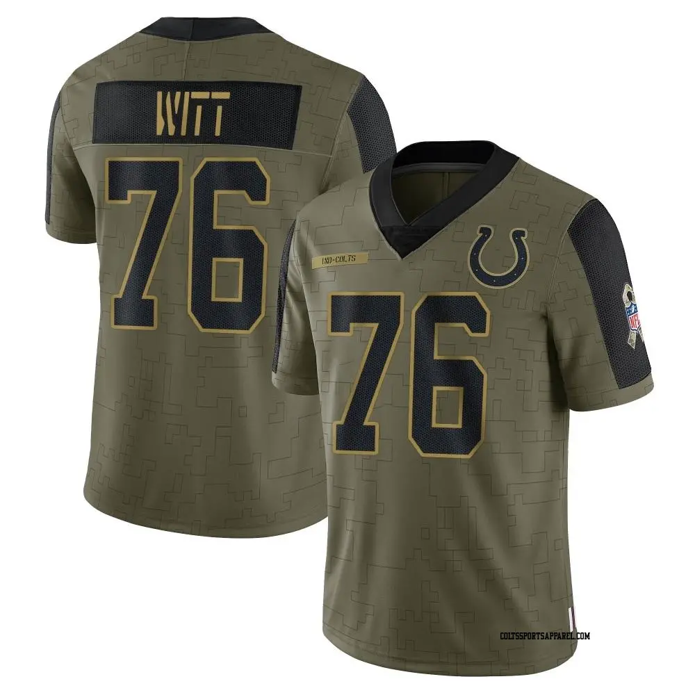 Limited Olive Men's Jake Witt Indianapolis Colts 2021 Salute To Service Jersey