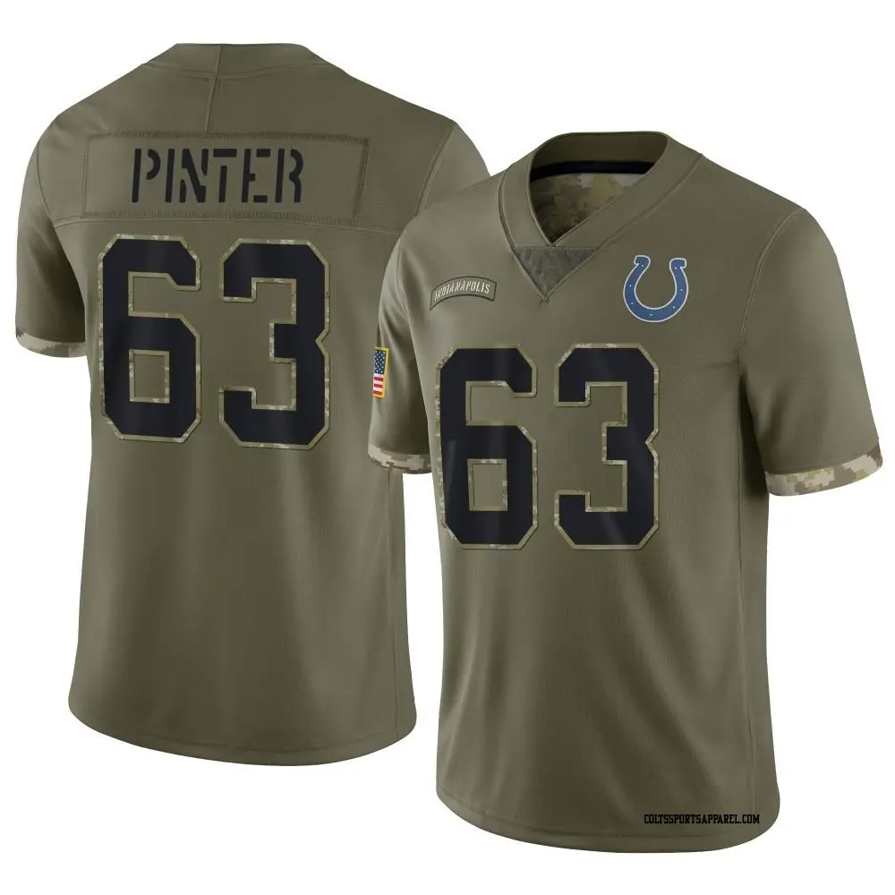 Limited Olive Youth Danny Pinter Indianapolis Colts 2022 Salute To Service Jersey